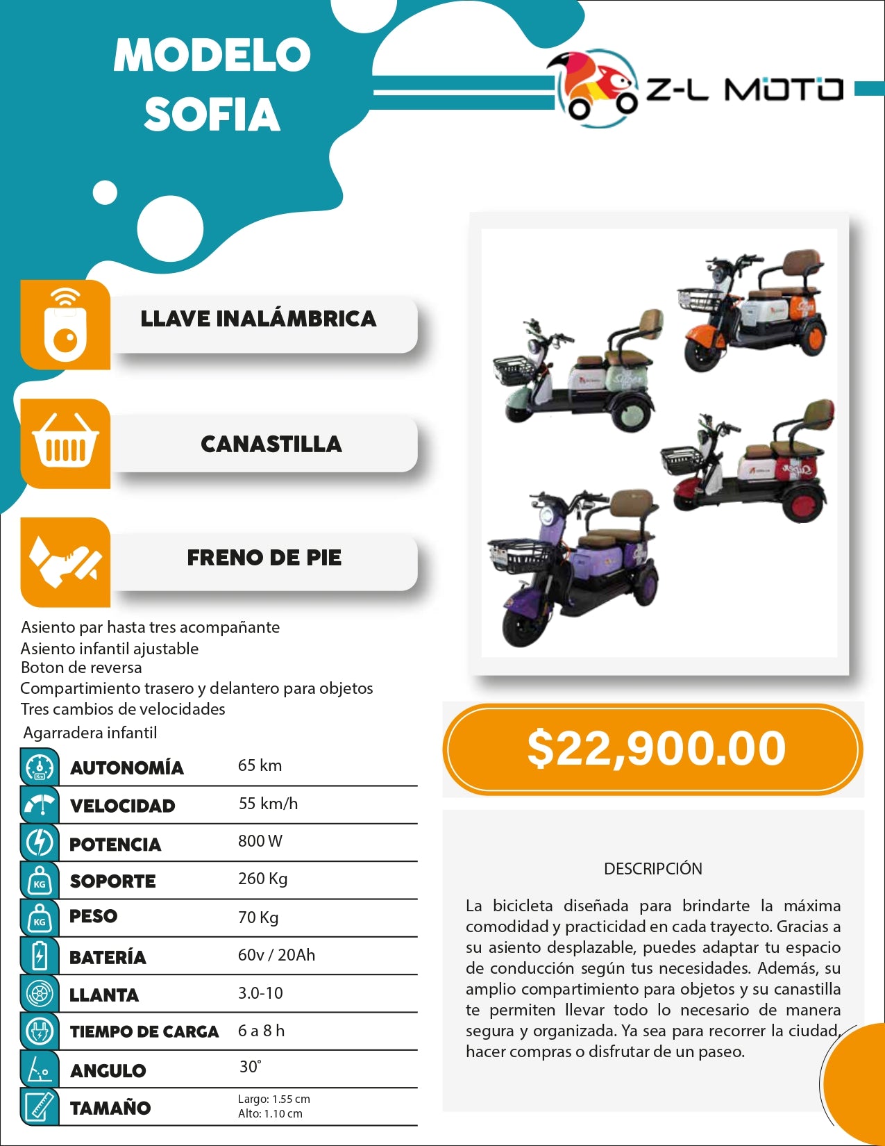 Triciclo Eléctrico SOFÍA